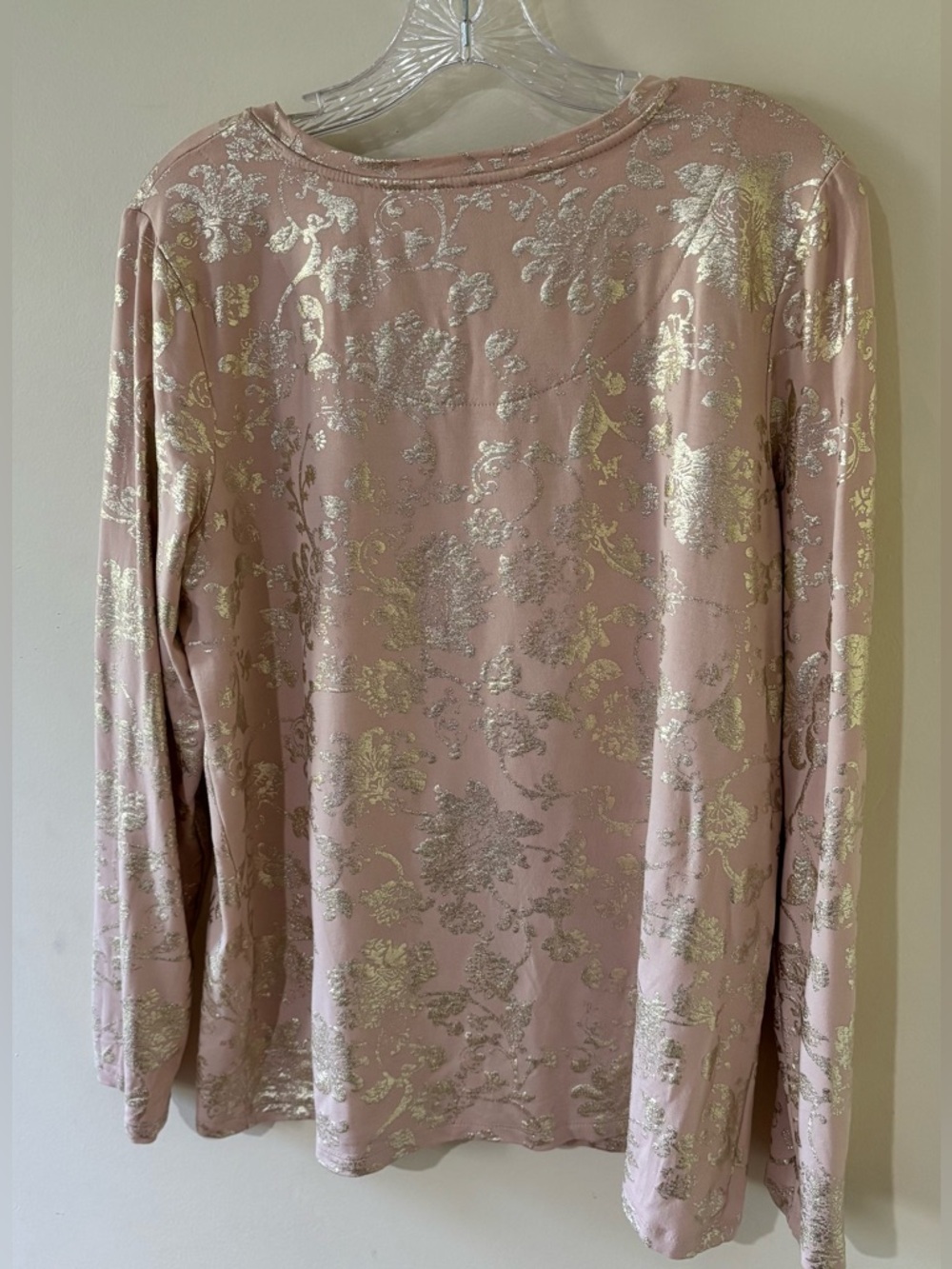 CHICOS touch of cool GOLD & ROSE long sleeve LARGE ( Chicos size 2) - Picture 2 of 7